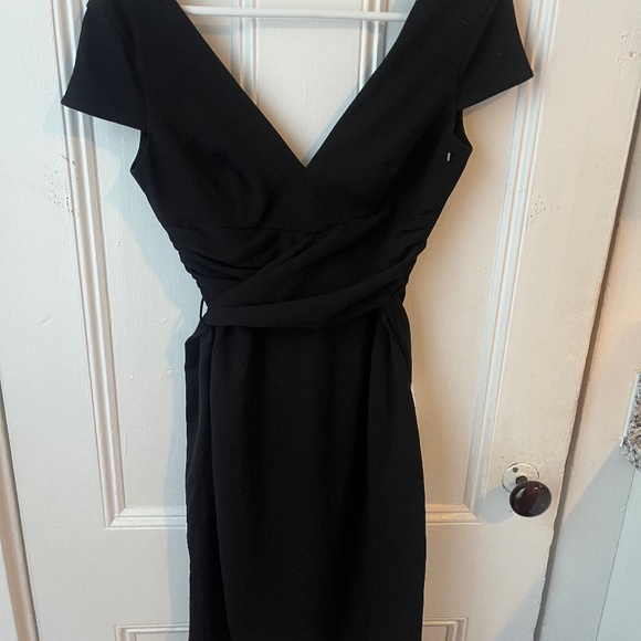 Dress the Population- Dana Wrap Cocktail Dress, Black (XS) - Picture 2 of 2